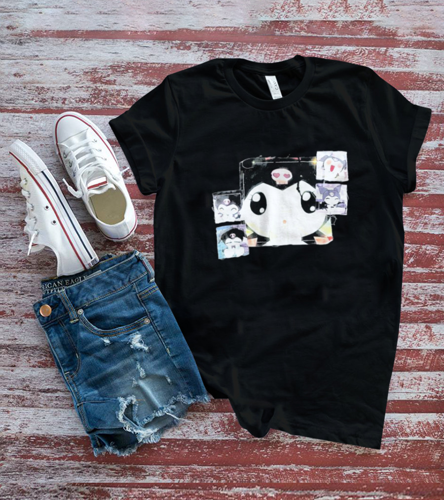 Kuromi Patchwork Ghost Supply Cute Character Collage T-Shirt
