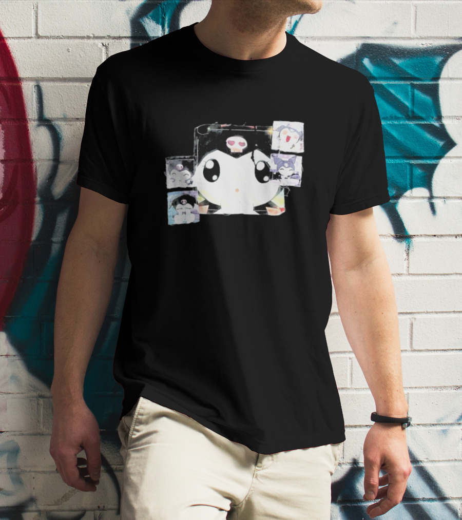 Kuromi Patchwork Ghost Supply Cute Character Collage T-Shirt