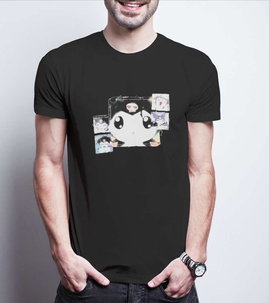 Kuromi Patchwork Ghost Supply Cute Character Collage T-Shirt