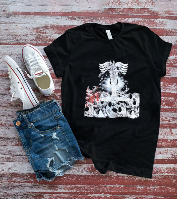 Ghost Supply Rare Rivalry Nordic Inspired Winged Cross And Serpent Motif T-Shirt