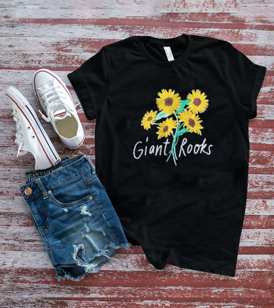 Giant Rooks Sunflower Bouquet Pink Skies T-Shirt