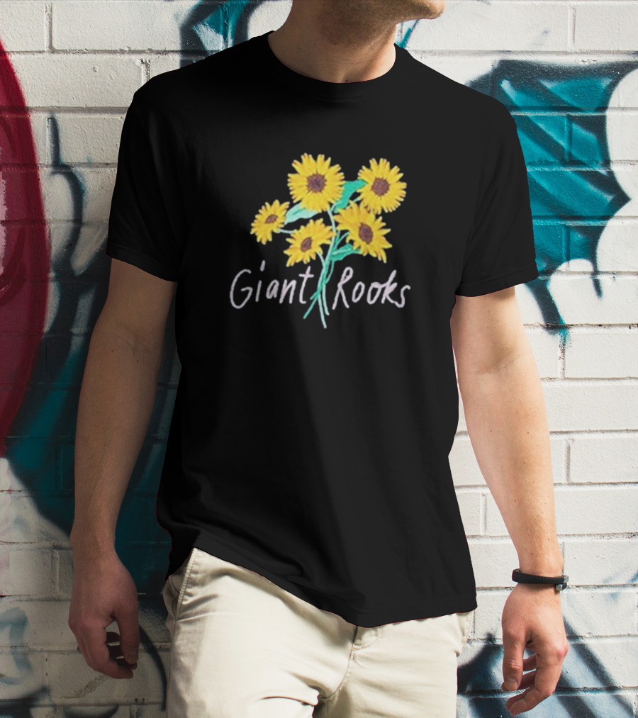 Giant Rooks Sunflower Bouquet Pink Skies T-Shirt