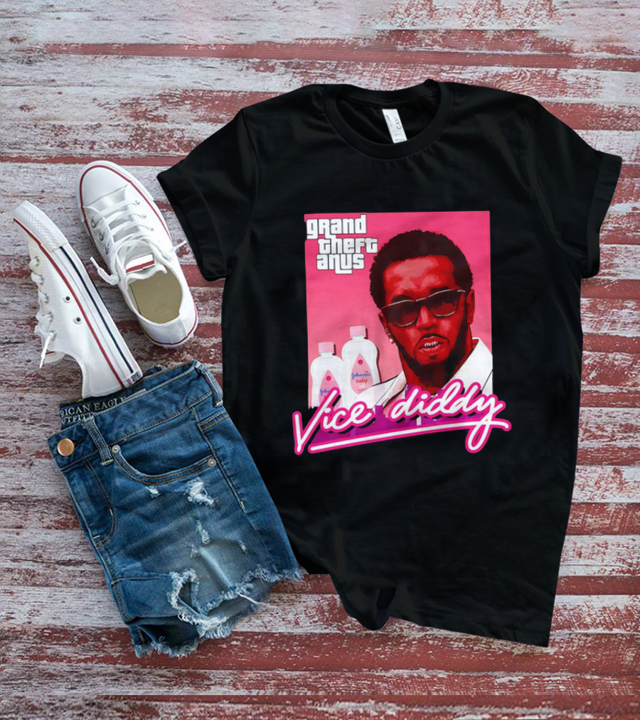 Grand Theft Anus Vice Diddy Johnson's Baby Oil Parody T-Shirt