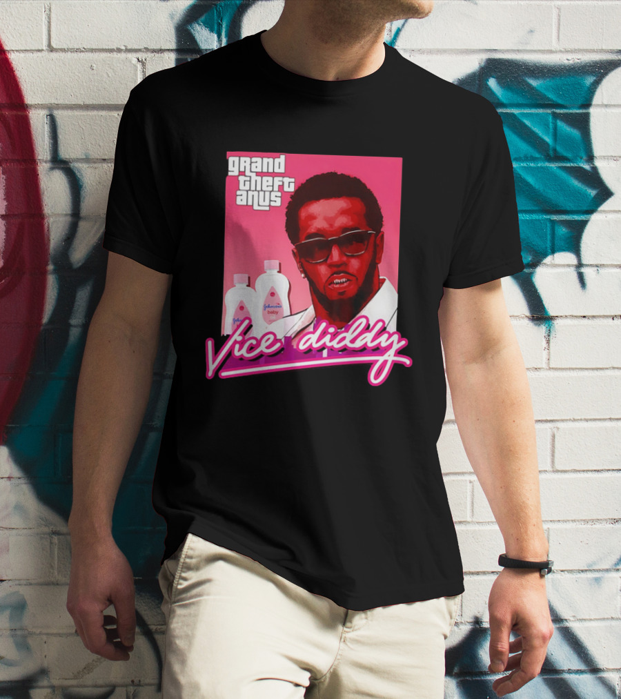 Grand Theft Anus Vice Diddy Johnson's Baby Oil Parody T-Shirt