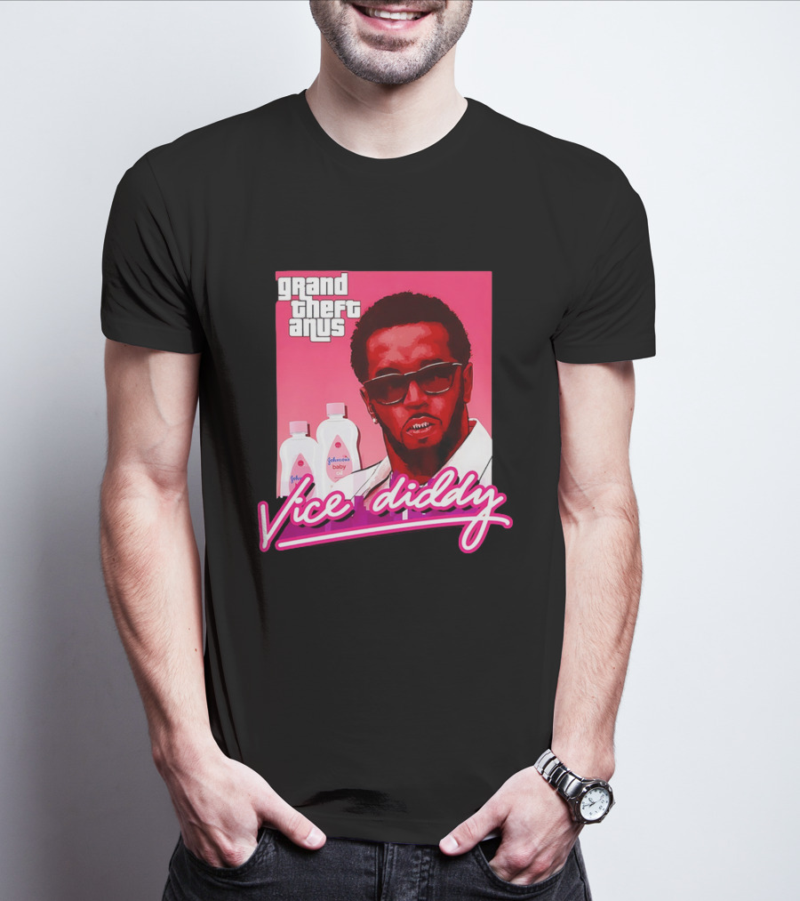 Grand Theft Anus Vice Diddy Johnson's Baby Oil Parody T-Shirt