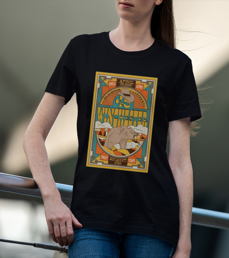April 22 2025 Winchester Soundwell Concert Salt Lake City Utah With Noel McHoffmann Bear And Cowboy Hat T-Shirt