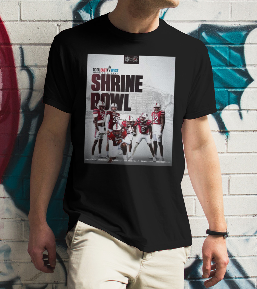 100 Years East West Shrine Bowl NFL X Gamecock Football O’Donnell Tonka Hemingway Kaba Signatures T-Shirt