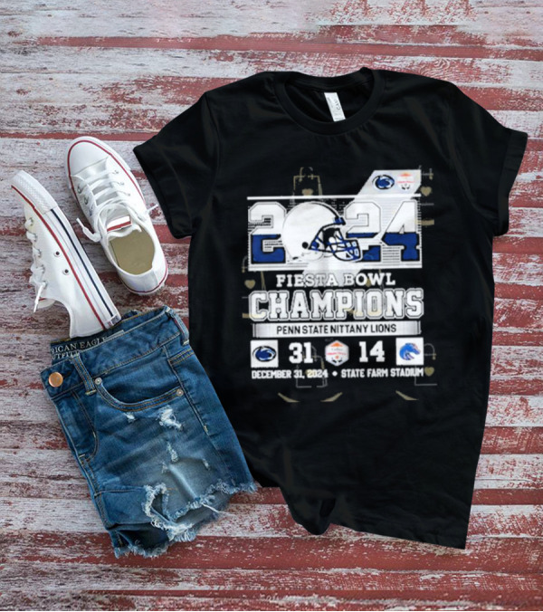 2024 Fiesta Bowl Champions Penn State Nittany Lions December 31 2024 35-14 Boise State Broncos T-Shirt