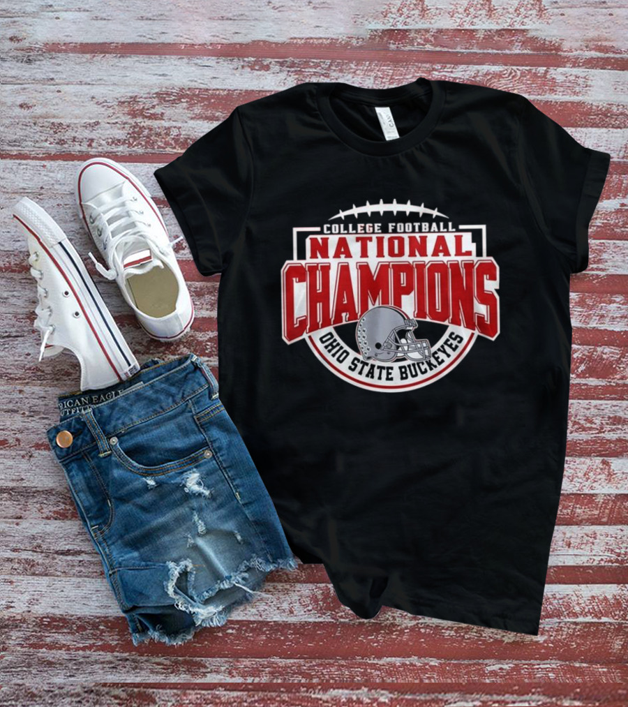 2025 College Football National Champions Ohio State Buckeyes Helmet T-Shirt