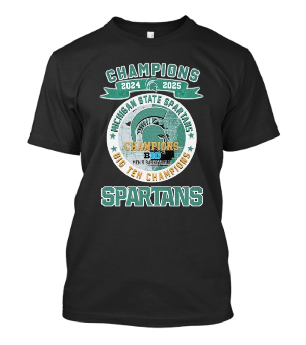 2024 2025 Michigan State Spartans Big Ten Champions Men's Basketball T-Shirt