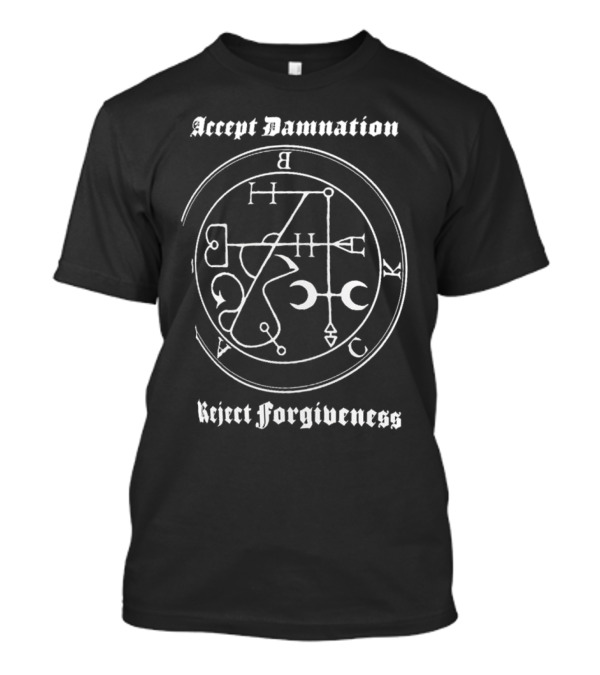 Aleister Black Accept Damnation Reject Forgiveness Sigil Design T-Shirt