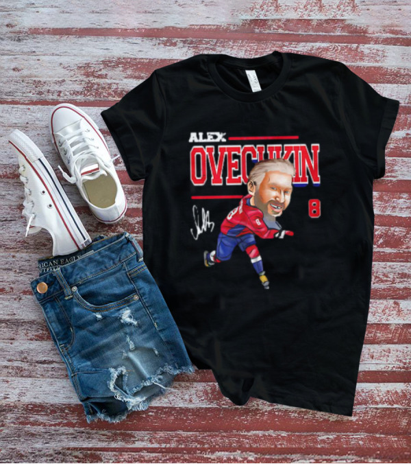 Alex Ovechkin Washington Capitals NHL Vintage Cartoon Signature 8 T-Shirt