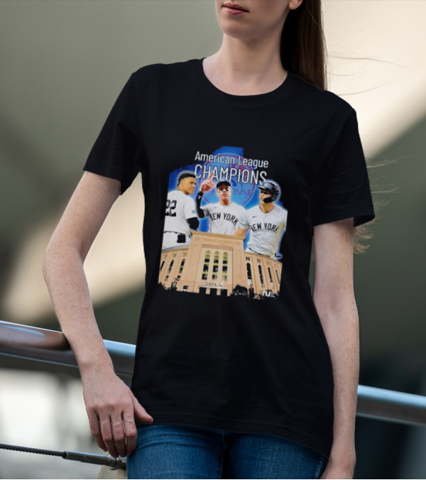 American League Champions New York Yankees Gate 4 Stadium World Series Celebration T-Shirt