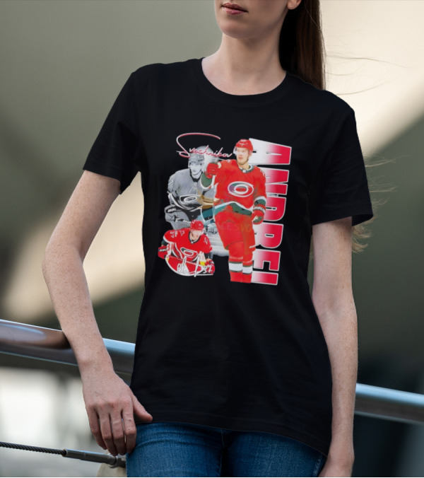 Andrei Svechnikov Carolina Hurricanes NHL Player 37 Signature T-Shirt