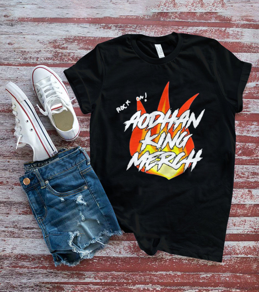 Aodhan King Rock On Flames Merch T-Shirt