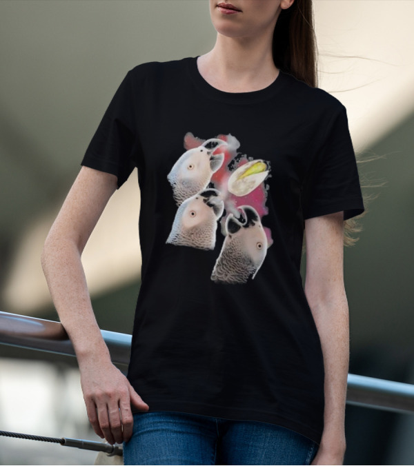Apollo And Frens Three Cockatoos With Moon And Space Theme T-Shirt