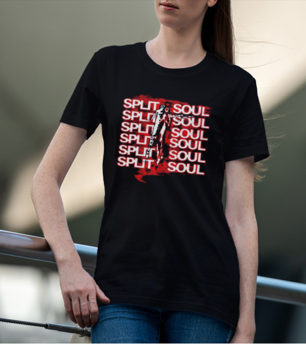 Artiomusic Artio Split Soul Repeated Text With Figure Overlay T-Shirt