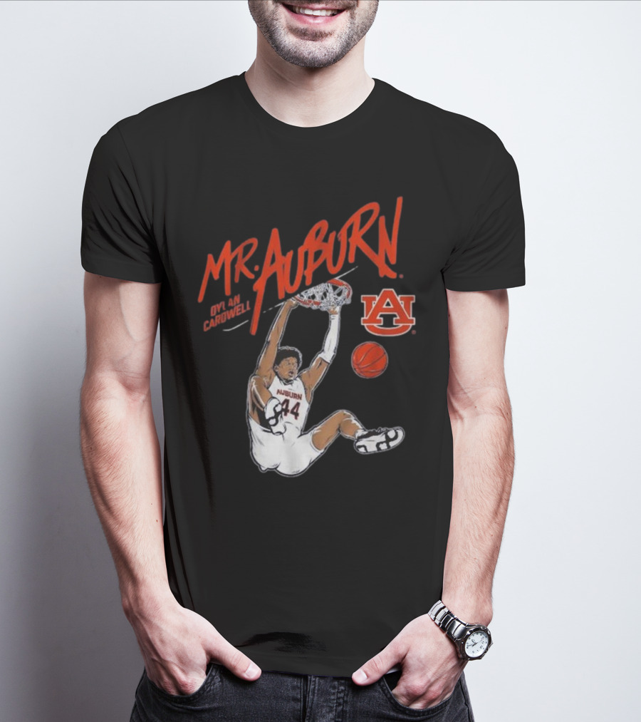 Auburn Basketball Dylan Cardwell Mr. Auburn Slam Dunk Graphic T-Shirt