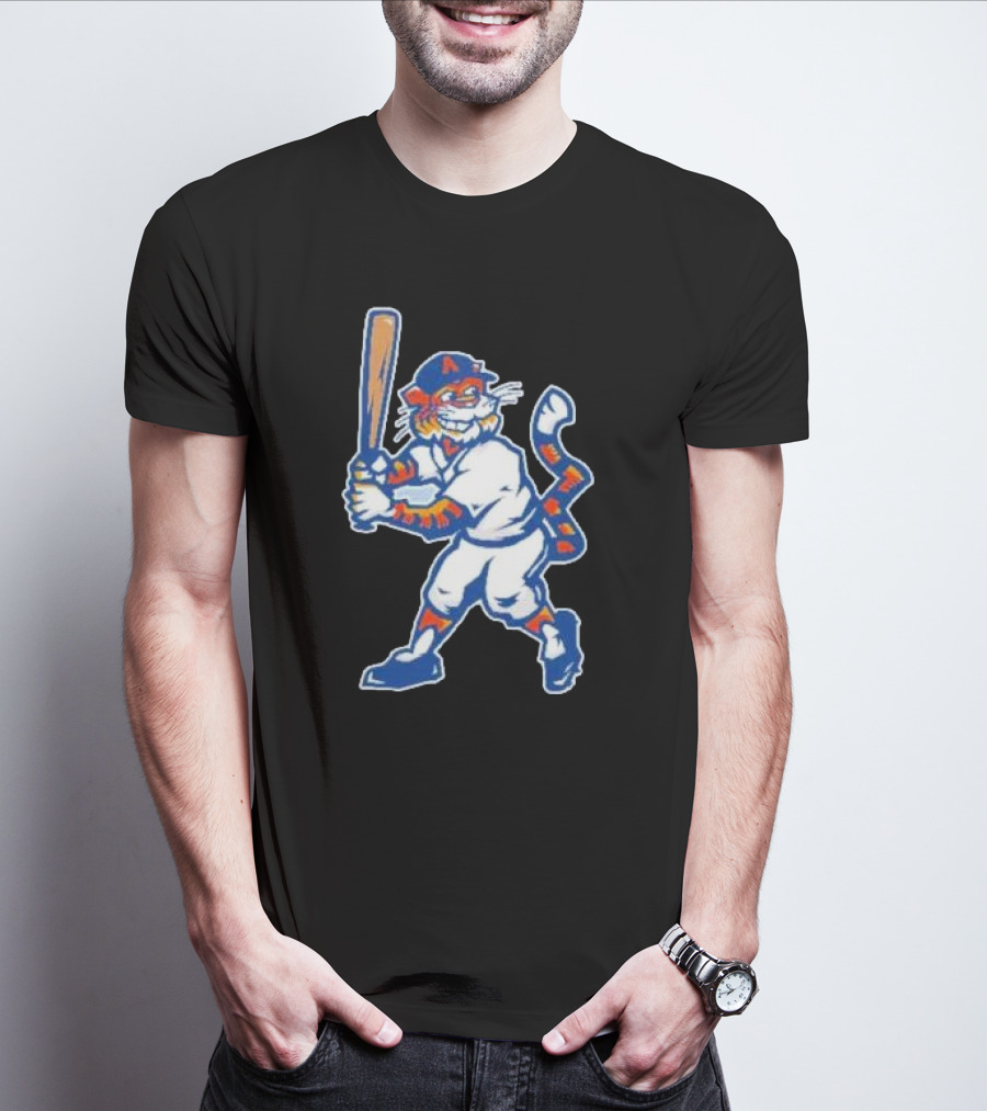 Auburn Tigers Aubie Baseball Mascot Holding Bat T-Shirt