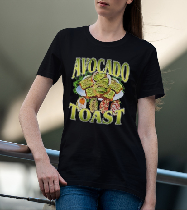 Avocado Toast Assorted Toppings Food Art T-Shirt