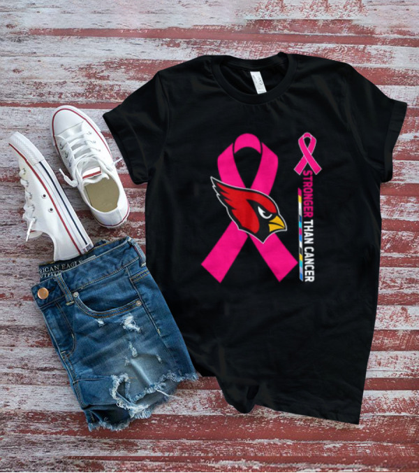 Arizona Cardinals Stronger Than Cancer Awareness Pink Ribbon T-Shirt