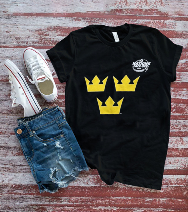 Awesome Sweden 2025 4 Nations Face-Off Primary Tre Kronor Yellow Crowns T-Shirt
