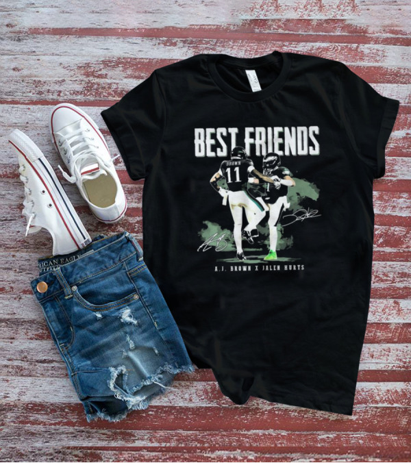 Best Friends AJ Brown X Jalen Hurts Signatures Football Celebration 2025 T-Shirt