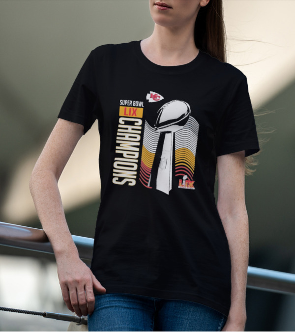 Super Bowl LIX Champions Lombardi Trophy Kansas City Chiefs T-Shirt