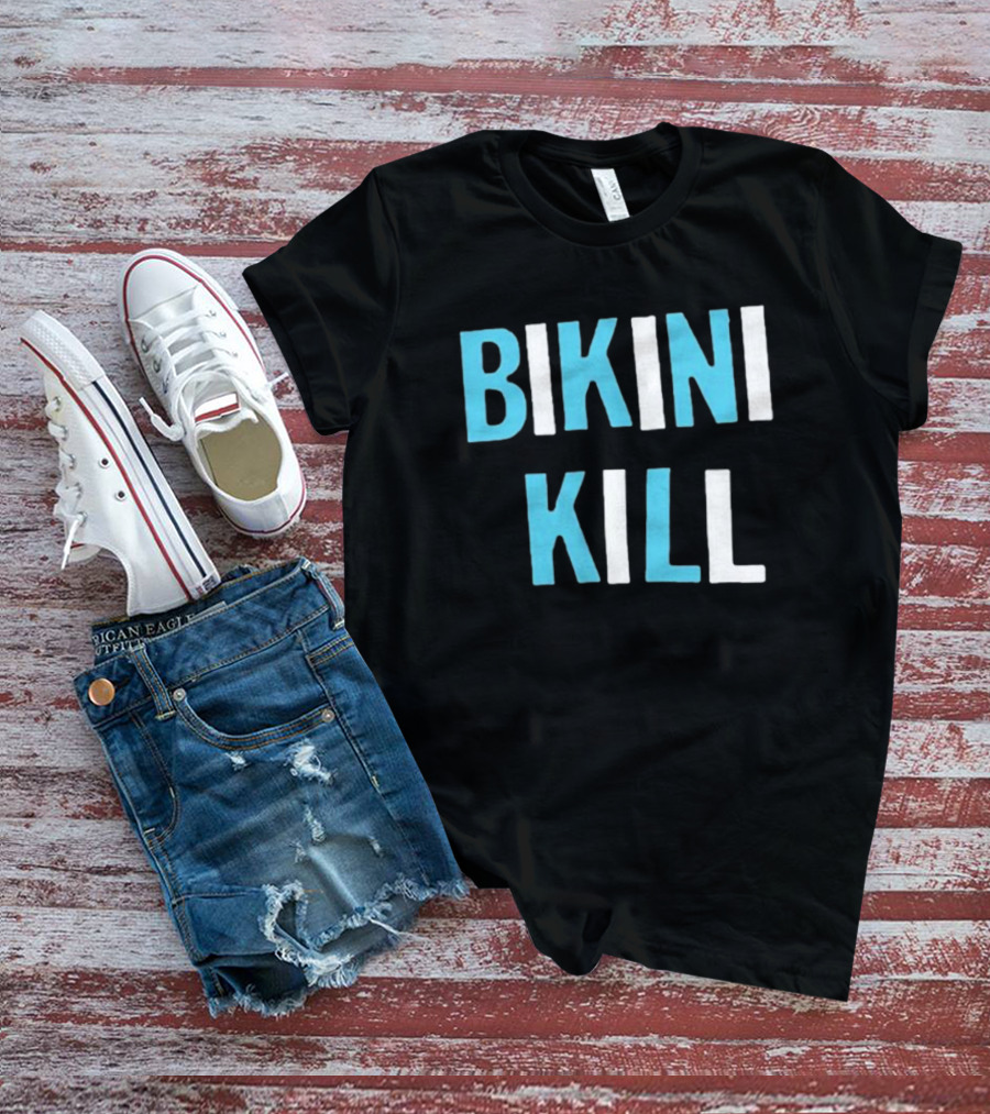 Bikini Kill Trans Youth Emergency Text Bold Blue White T-Shirt
