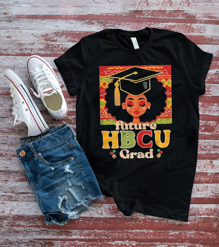 Future HBCU Grad Graduation Cap Afrocentric Pattern T-Shirt
