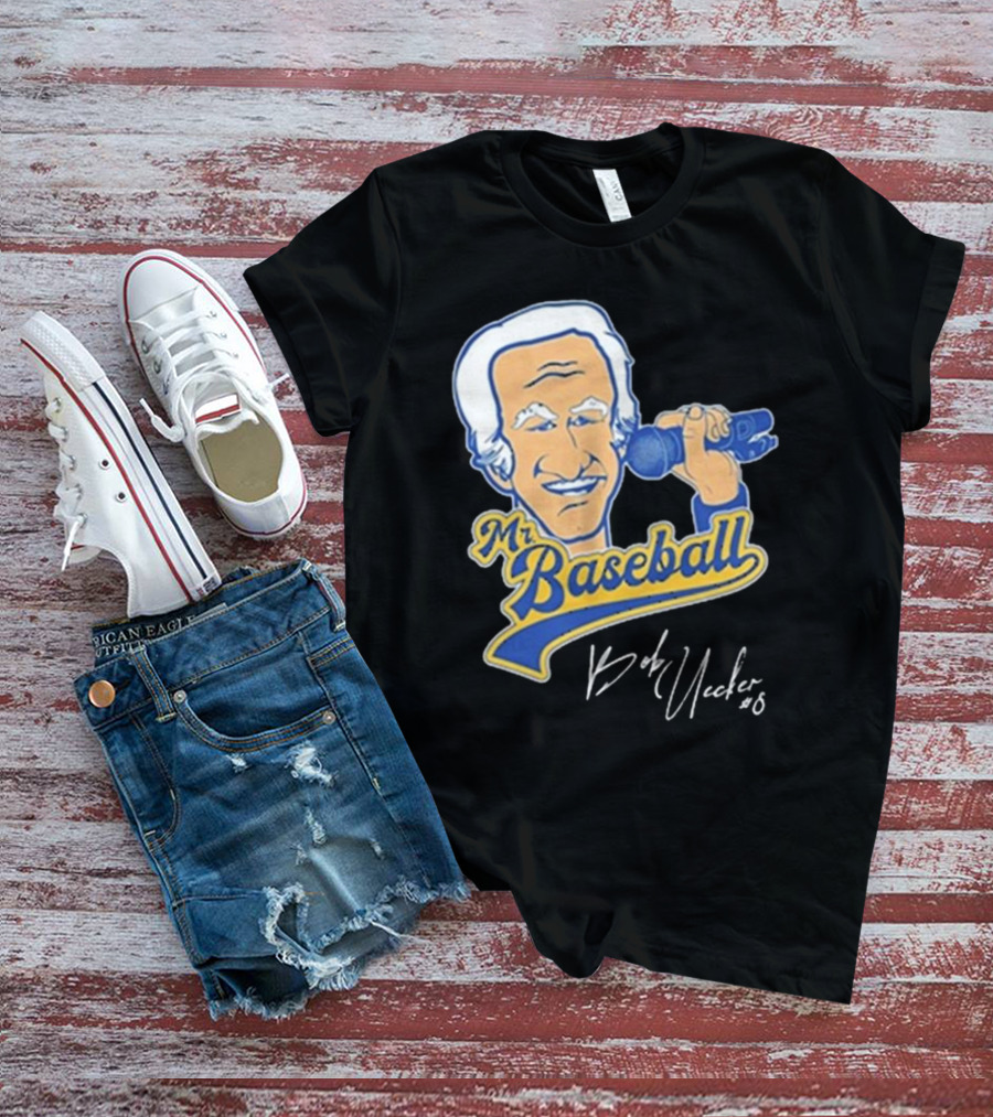 Mr Baseball Bob Uecker UECK Microphone Illustration T-Shirt
