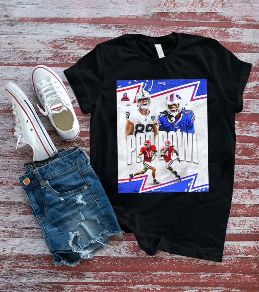 Brock Bowers Las Vegas Raiders And James Cook Buffalo Bills 2025 Pro Bowl Games NFL T-Shirt