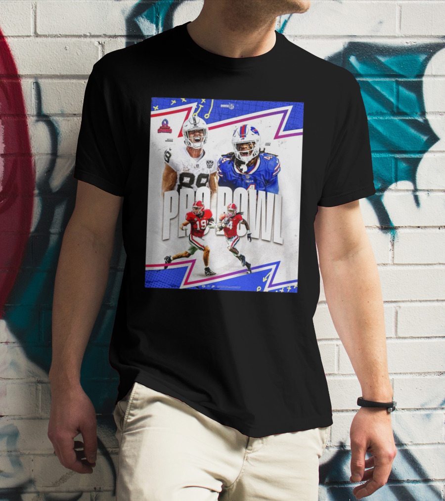 Brock Bowers Las Vegas Raiders And James Cook Buffalo Bills 2025 Pro Bowl Games NFL T-Shirt