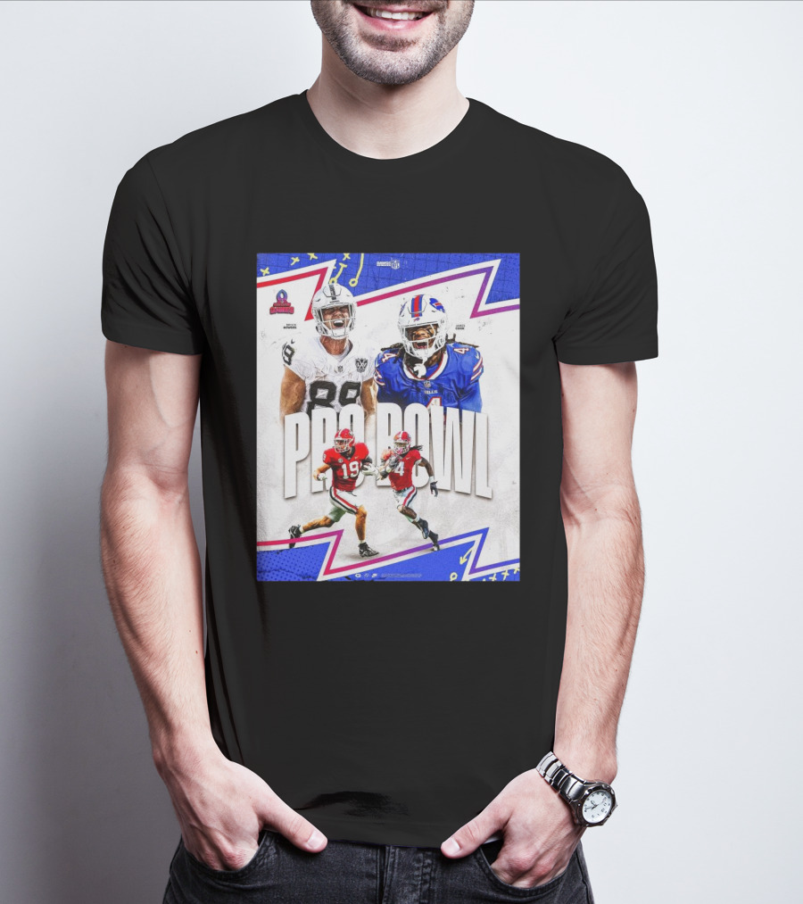 Brock Bowers Las Vegas Raiders And James Cook Buffalo Bills 2025 Pro Bowl Games NFL T-Shirt