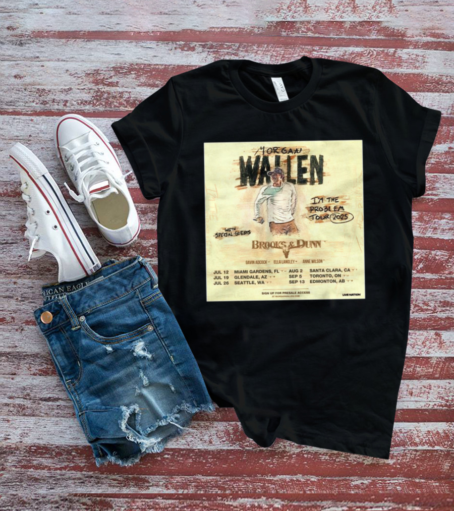 Brooks & Dunn Join Morgan Wallen On The I’m The Problem Tour 2025 T-Shirt