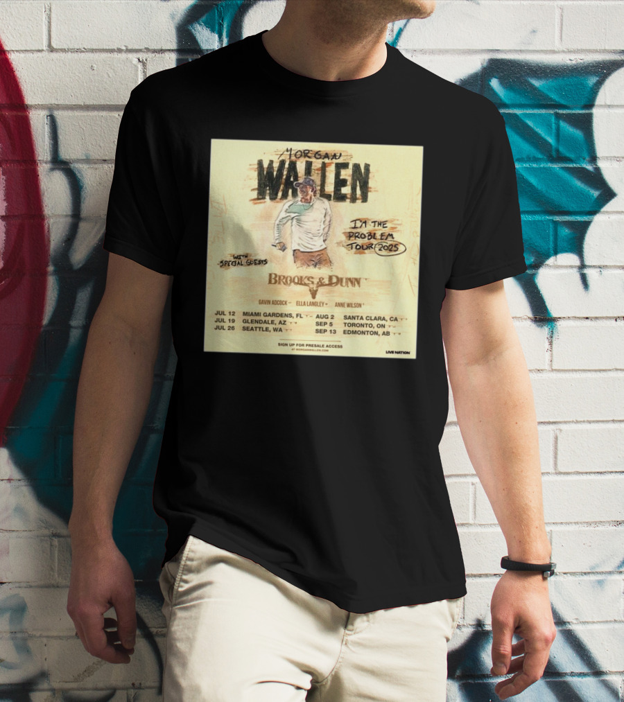 Brooks & Dunn Join Morgan Wallen On The I’m The Problem Tour 2025 T-Shirt