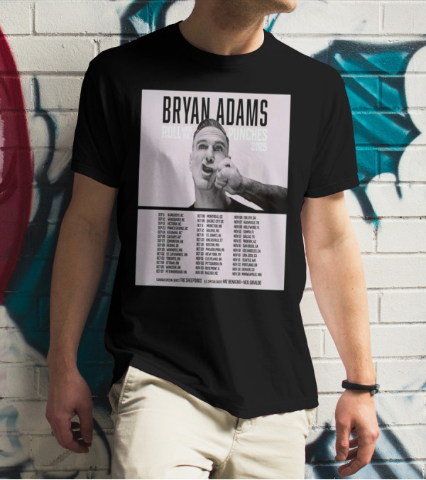 Bryan Adams Roll With The Punches 2025 North America Tour T-Shirt