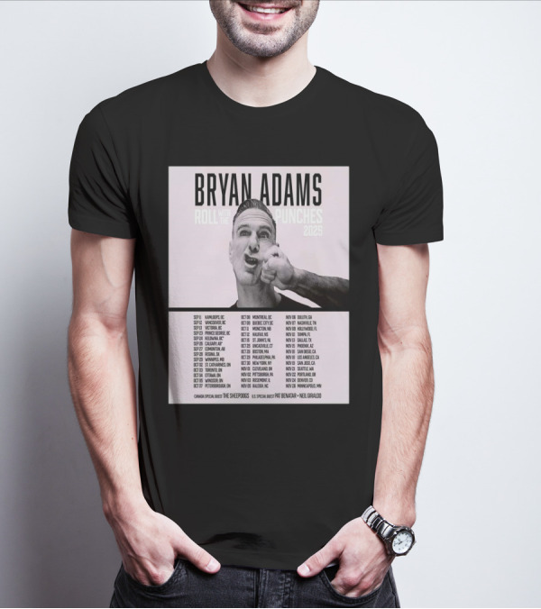 Bryan Adams Roll With The Punches 2025 North America Tour T-Shirt