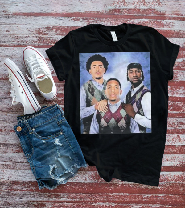 Bryce Young Chuba Hubbard Xavier Legette Vintage Argyle Sweater Step Brothers Look T-Shirt