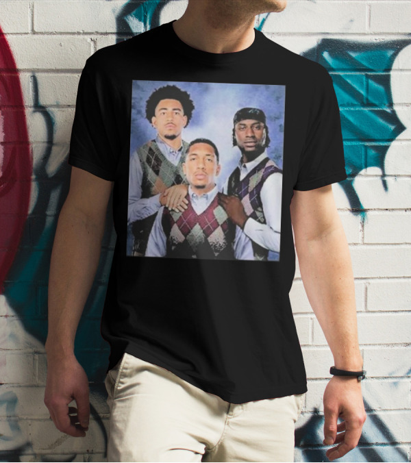 Bryce Young Chuba Hubbard Xavier Legette Vintage Argyle Sweater Step Brothers Look T-Shirt