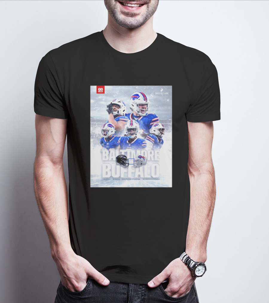 Buffalo Bills Vs Baltimore Ravens 1.19.2025 Highmark Stadium NFL Divisional Round T-Shirt