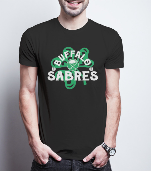 Buffalo Sabres Shamrock St. Patrick's Day Hockey T-Shirt
