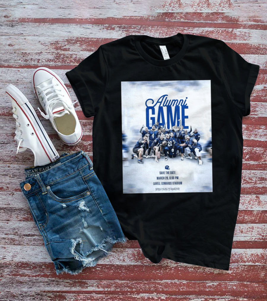BYU Cougars Alumni Game Save The Date March 28 Lavell Edwards Stadium T-Shirt