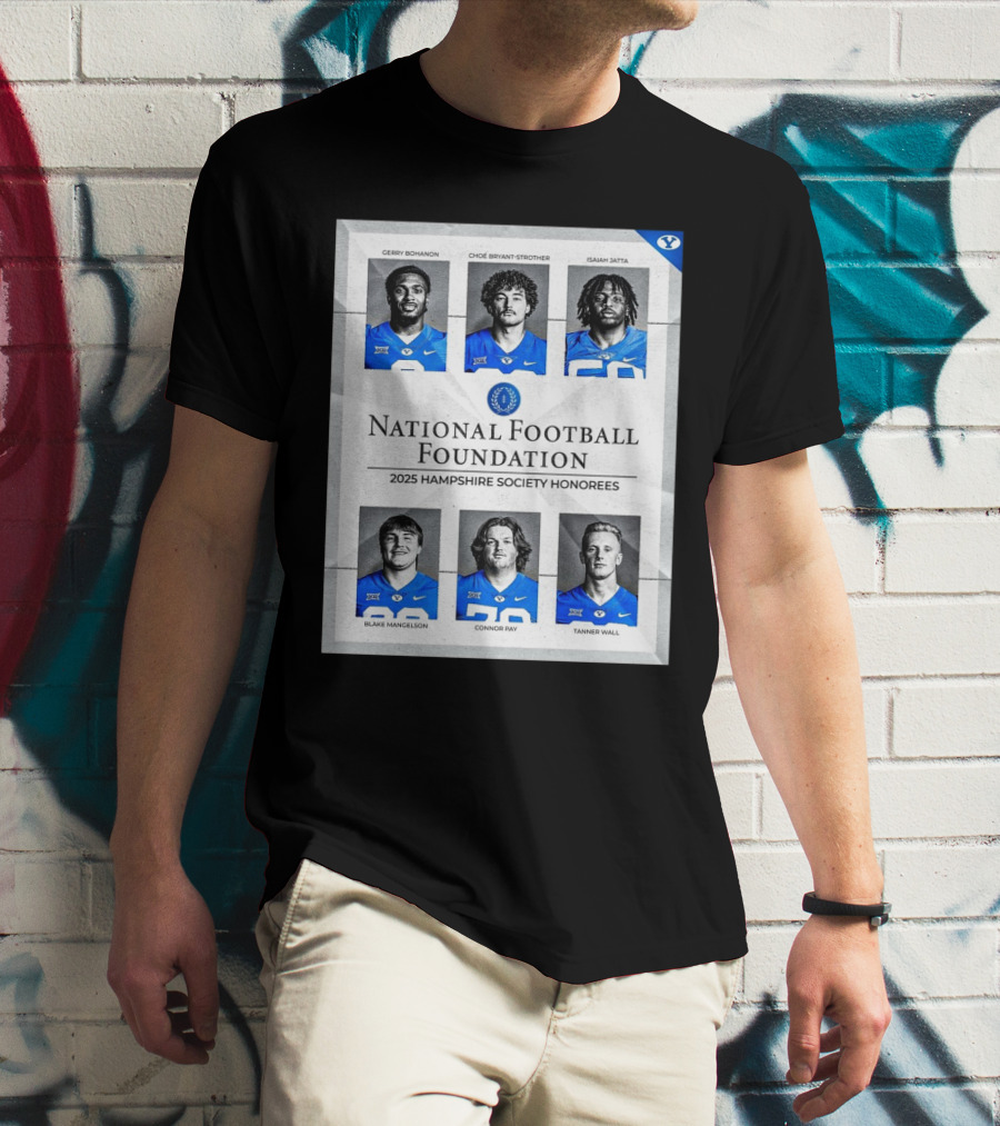 BYU Cougars National Football Foundation 2025 Hampshire Society Honorees Bohanon Bryant-Strother Jatta T-Shirt