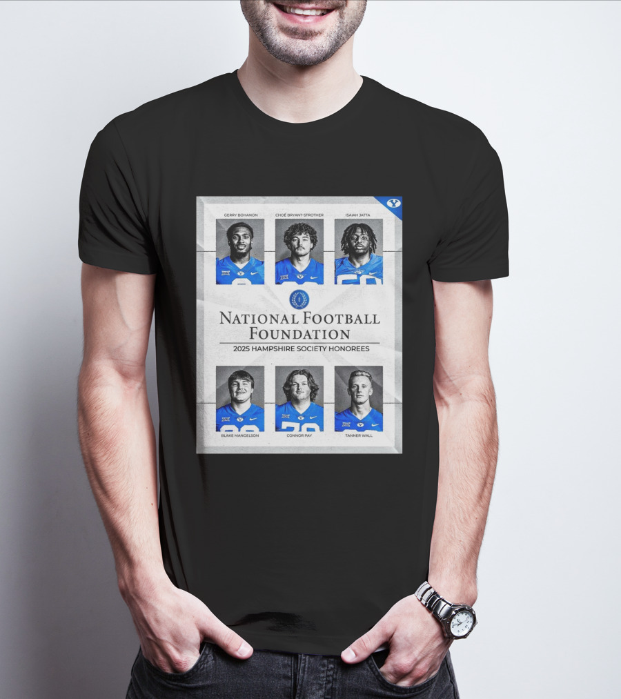 BYU Cougars National Football Foundation 2025 Hampshire Society Honorees Bohanon Bryant-Strother Jatta T-Shirt