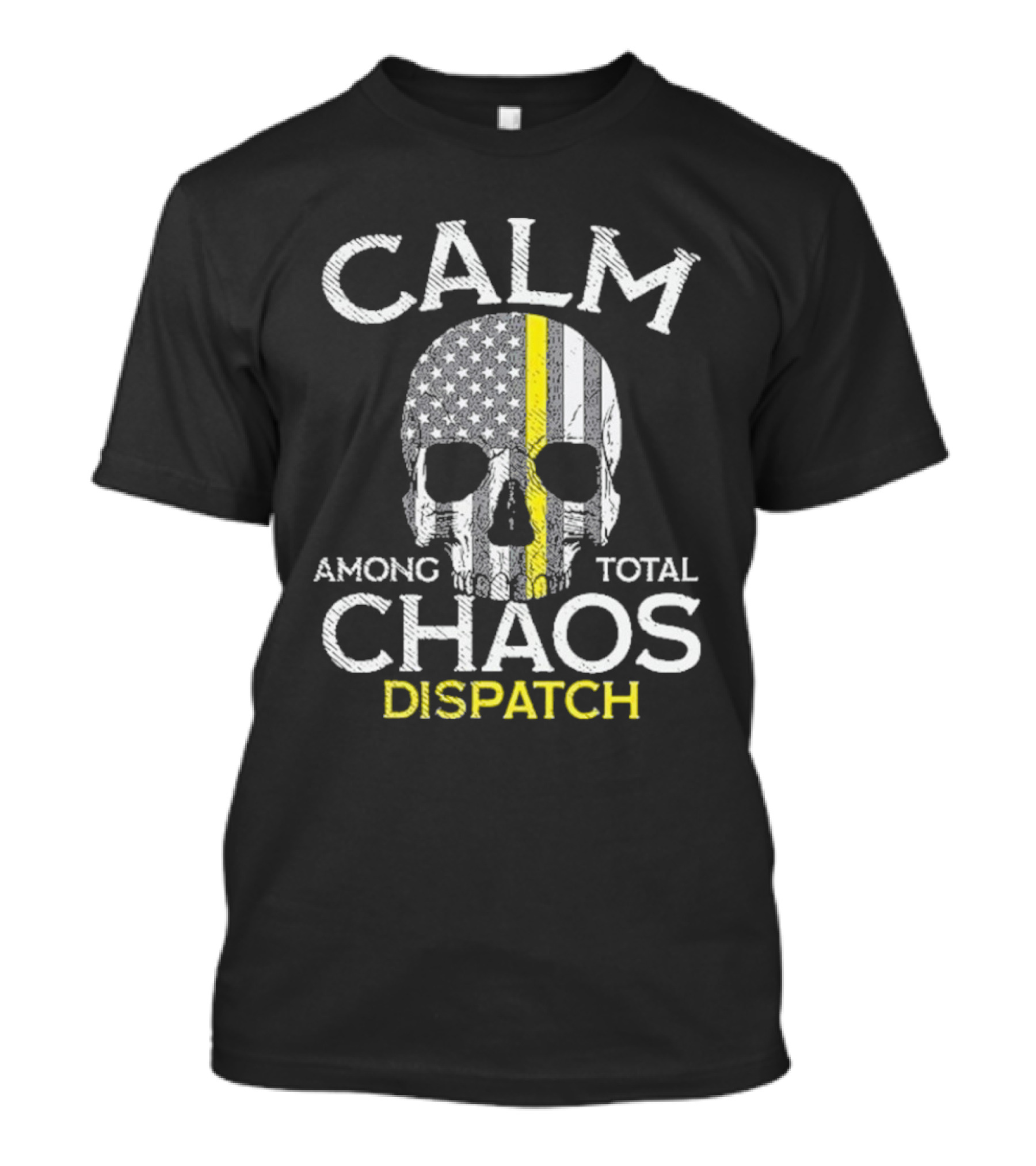 Calm Among Total Chaos 911 Dispatcher Us Flag T-Shirt