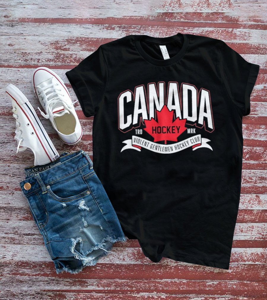 Canada Hockey Glowing Hearts Violent Gentlemen Hockey Club T-Shirt