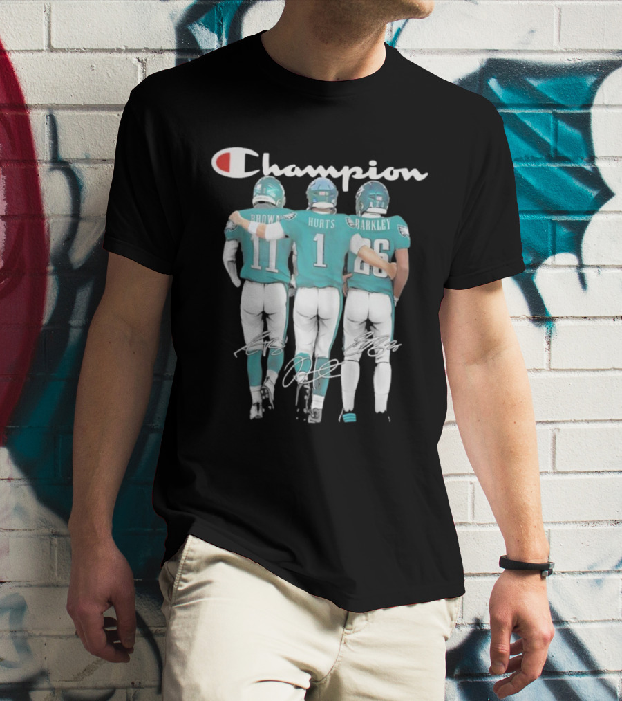 Champion Saquon Barkley Jalen Hurts And Aj Brown T-Shirt