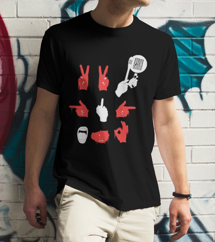 Dead Fish Moletom Careca Sangue Nas Maos 2025 T-Shirt