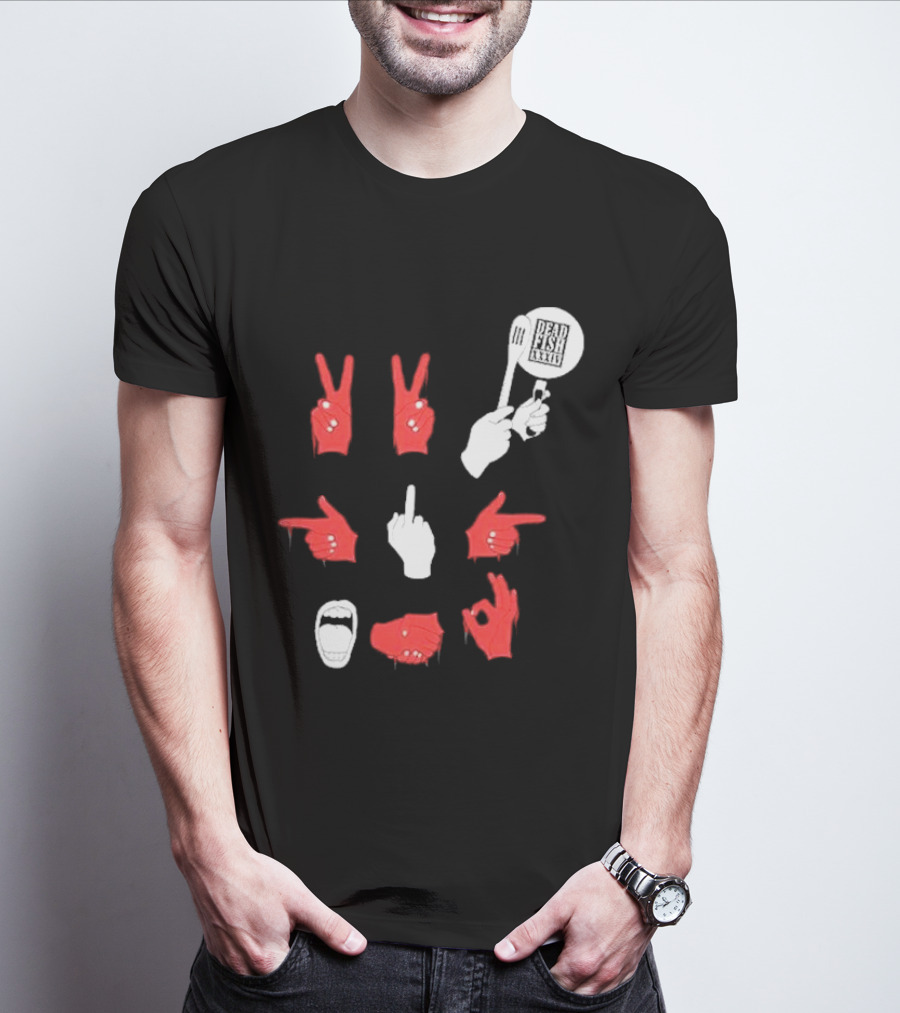 Dead Fish Moletom Careca Sangue Nas Maos 2025 T-Shirt
